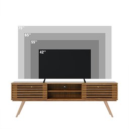 Rack para Tv Ate 70 Polegadas Valencia com 2 Portas de Correr Jatoba Colibri Moveis - 4