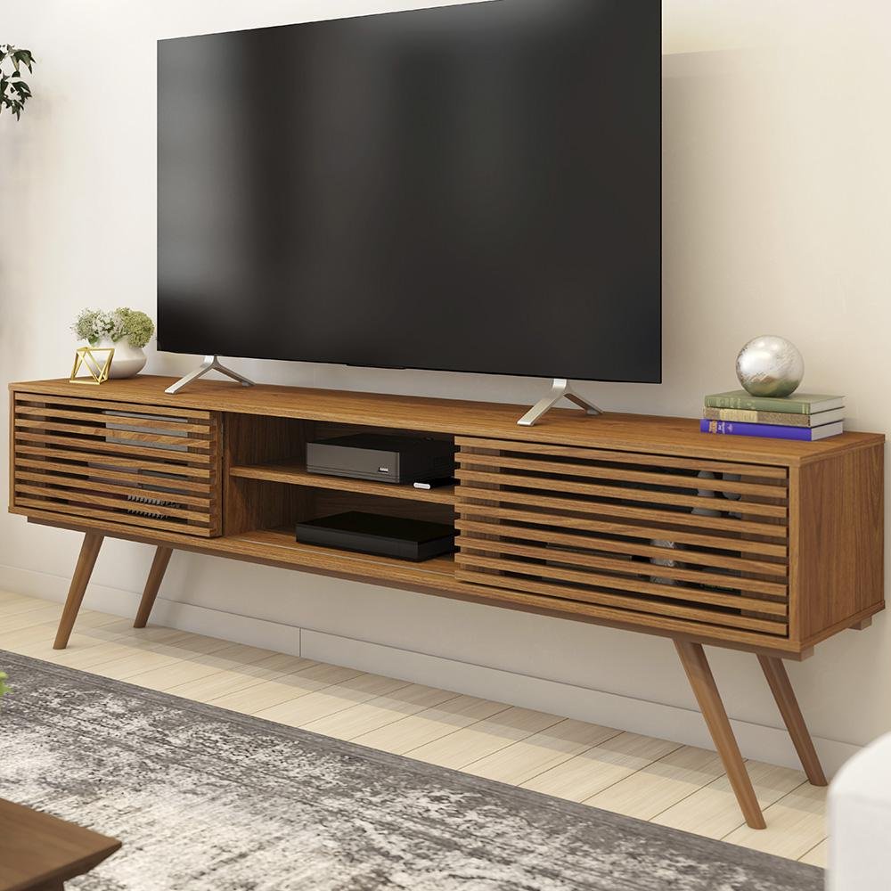 Rack para Tv Ate 70 Polegadas Valencia com 2 Portas de Correr Jatoba Colibri Moveis - 1