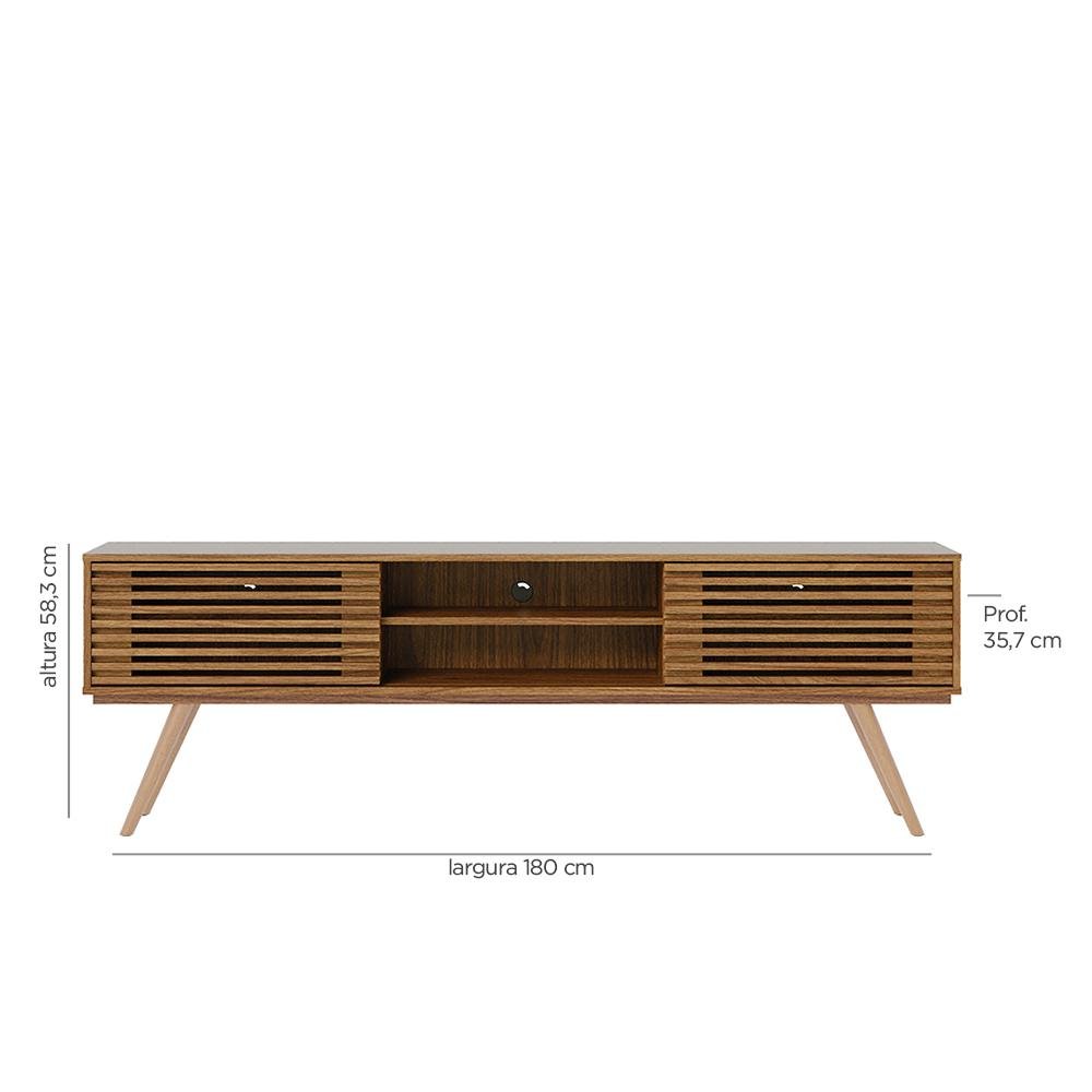 Rack para Tv Ate 70 Polegadas Valencia com 2 Portas de Correr Jatoba Colibri Moveis - 7