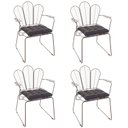 Ver imagem 1 de Conjunto com 4 Cadeiras para Sala de Estar Vegas Marrom/Aço Corten/Preto