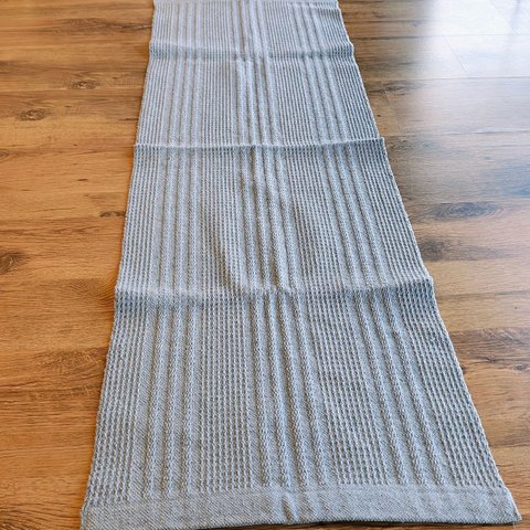 Tapete Artesanal Passadeira Algodão Cinza Claro Linea 45 X 145