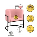 Ver imagem 5 de Kit 02 Poltronas Lua Sala Decorativa Base Ferro Black Veludo Rose
