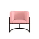 Ver imagem 3 de Kit 02 Poltronas Lua Sala Decorativa Base Ferro Black Veludo Rose