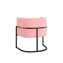 Ver imagem 2 de Kit 02 Poltronas Lua Sala Decorativa Base Ferro Black Veludo Rose