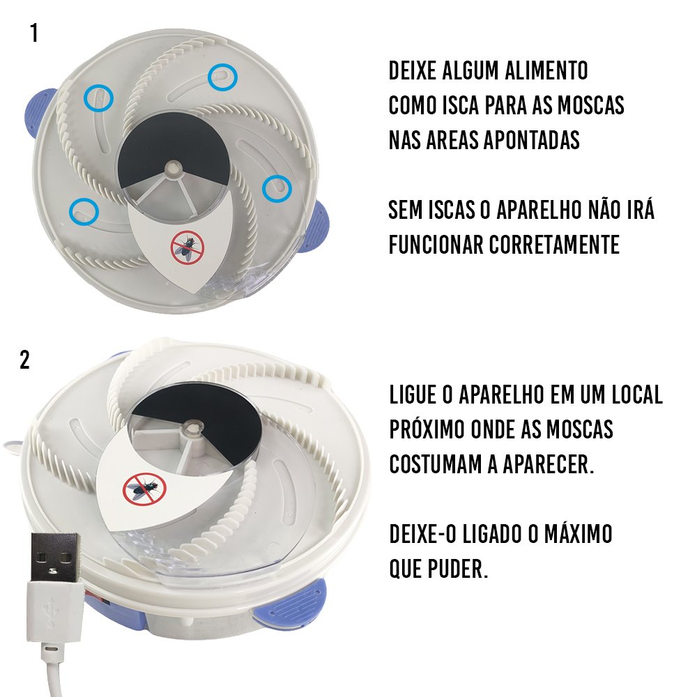 Armadilha Mata Moscas Prende Pega Mosquito Insetos Pernilongos Usb Gaiola - 3