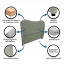 Ver imagem 3 de Cabeceira Orgânica para Cama Box Queen Size Luma 160cm Bouclê Verde Menta - Abmaza