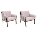 Ver imagem 1 de Conjunto com 02 Poltronas Soft Marrom Aço Corten/Bege