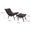 Ver imagem 4 de Conjunto com Poltronas e 02 Puffs Costela Aramada Preto