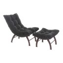Ver imagem 5 de Conjunto com Poltronas e 02 Puffs Costela Aramada Marrom Aço Corten/Preto