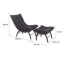 Ver imagem 4 de Conjunto com Poltronas e 02 Puffs Costela Aramada Marrom Aço Corten/Preto