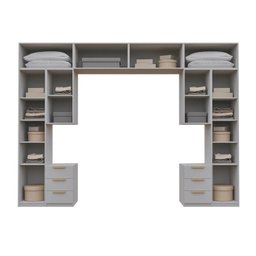 Guarda-roupa Modulado 10 Peças 12 Portas com 2 Mesas de Cabeceira Jade Cabecasa Madeiramadeira - 6