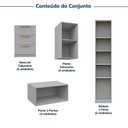Ver imagem 5 de Guarda-Roupa Planejado 10 Peças 12 Portas com 2 Mesas de Cabeceira Jade CabeCasa MadeiraOriginals Cinza/Urbano