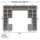 Ver imagem 4 de Guarda-roupa Modulado 10 Peças 12 Portas com 2 Mesas de Cabeceira Jade CabeCasa MadeiraOriginals
