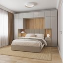 Ver imagem 1 de Guarda-Roupa Planejado 10 Peças 12 Portas com 2 Mesas de Cabeceira Jade CabeCasa MadeiraOriginals Cinza/Urbano