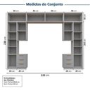 Ver imagem 4 de Guarda-Roupa Planejado 10 Peças 12 Portas com 2 Mesas de Cabeceira Jade CabeCasa MadeiraOriginals Cinza/Urbano