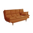 Ver imagem 3 de Sofá Cama Casal 3 Lugares Andorra Suede Terracota 174 Império Estofados