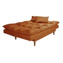 Ver imagem 5 de Sofá Cama Casal 3 Lugares Andorra Suede Terracota 174 Império Estofados