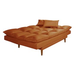 Sofá Cama Casal 3 Lugares Andorra Suede Terracota 174 Império Estofados - 5