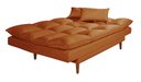 Ver imagem 5 de Sofá Cama Casal 3 Lugares Andorra Suede Terracota 174 Império Estofados