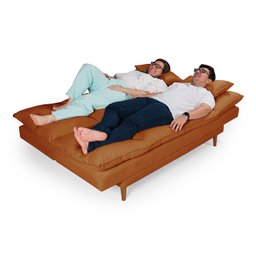 Sofá Cama Casal 3 Lugares Andorra Suede Terracota 174 Império Estofados - 2