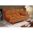 Ver imagem 1 de Sofá Cama Casal 3 Lugares Andorra Suede Terracota 174 Império Estofados
