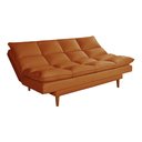 Ver imagem 4 de Sofá Cama Casal 3 Lugares Andorra Suede Terracota 174 Império Estofados
