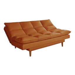 Sofá Cama Casal 3 Lugares Andorra Suede Terracota 174 Império Estofados - 4
