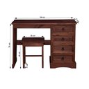 Ver imagem 4 de Escrivaninha Mesa Escritório com Banqueta Acapulco 104cm Pés em Madeira Maciça Cera Acapulco