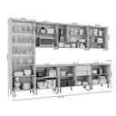 Ver imagem 3 de Cozinha Modulada 7 Peças com 1 Cristaleira 3 Balcões e 3 Armários Aéreos Celeste Cinamomo/Off White