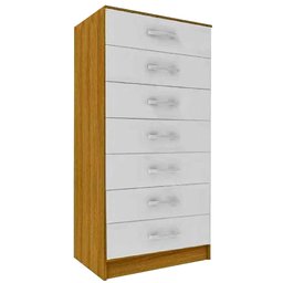 Cômoda Macabu 7 Gavetas Pomba Cor Cinamomo Off White - 1