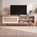 Ver imagem 1 de Rack para TV até 60 Polegadas Heloísa 100% MDF Porta em Rattan
