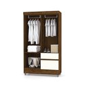 Ver imagem 4 de Guarda-roupa Ideal 4 Portas Imbuia Champagne 2 Gavetas 2 Cabideiros 102cm