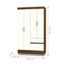Ver imagem 2 de Guarda-roupa Ideal 4 Portas Imbuia Champagne 2 Gavetas 2 Cabideiros 102cm