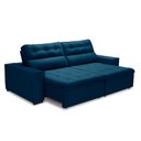 Ver imagem 4 de Sofa Retratil Reclinavel 2 Lugares 2,60 Vitória Veludo Azul Marinho Lansofbr