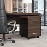 Kit 5 Peças com Mesa para Escritório Diretor em Tamburato, Gaveteiro, Armário e Balcão - 13