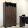 Kit 5 Peças com Mesa para Escritório Diretor em Tamburato, Gaveteiro, Armário e Balcão - 10