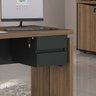 Kit 5 Peças com Mesa para Escritório Diretor em Tamburato, Gaveteiro, Armário e Balcão - 14