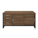 Ver imagem 3 de Conjunto 5 Peças com Mesa para Escritório Diretor em Tamburato, Gaveteiro, Armário e Balcão Charuto Preto Artany