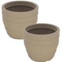 Ver imagem 1 de Kit 2 Vasos de Plantas Flores Folhagens 32cm Tramontina Inca Plástico Granito Areia Decorativo