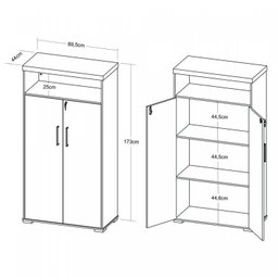Kit para Escritório 4 Peças com Mesa em L Diretor, Balcão com Gavetas, Gaveteiro e Armário com Nicho - 19