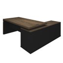 Ver imagem 4 de Conjunto para Escritório 4 Peças com Mesa em L Diretor, Balcão com Gavetas, Gaveteiro e Armário com Nicho Charuto Preto Artany