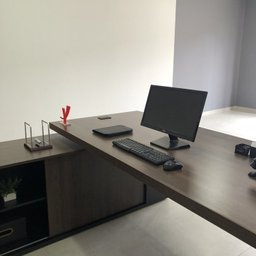 Kit para Escritório 4 Peças com Mesa em L Diretor, Balcão com Gavetas, Gaveteiro e Armário com Nicho - 17