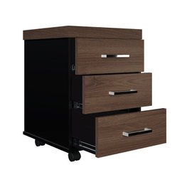Kit para Escritório 4 Peças com Mesa em L Diretor, Balcão com Gavetas, Gaveteiro e Armário com Nicho - 9