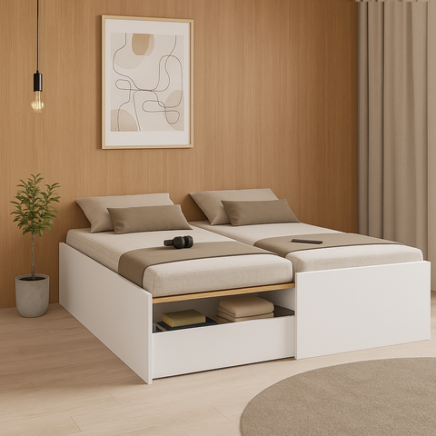 Cama de Casal Retrátil com Gaveta Funcional