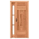 Ver imagem 1 de Kit Porta de Madeira Maciça PE27 Vidro Lateral de Cedro Arana Esel 213AX120L Lado Direito