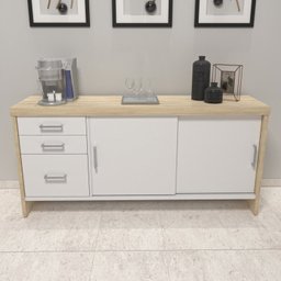 Kit para Escritório 4 Peças com Mesa em L Diretor, Balcão com Gavetas, Gaveteiro e Armário com Nicho - 14