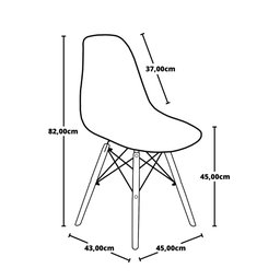 Conjunto Mesa de Jantar Talia Amadeirada Branca 100cm com 4 Cadeiras Eames Eiffel - 6