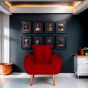 Ver imagem 4 de Kit 02 Poltrona para Sala e Quarto Decorativa Opala Suede Vermelho