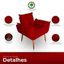 Ver imagem 6 de Kit 02 Poltrona para Sala e Quarto Decorativa Opala Suede Vermelho