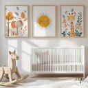 Ver imagem 3 de Kit 3 Quadros Decorativos Infantil - Safari Sun NO2 - 30x40 - Moldura Madeira